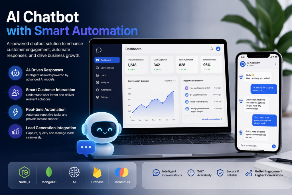 AI Chatbot with Smart Automation for customer engagement and lead generation